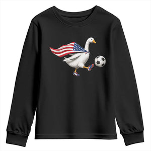 USA Soccer Goose Youth Sweatshirt American Flag Patriotic Football Fan Graphic TS10 Black Print Your Wear