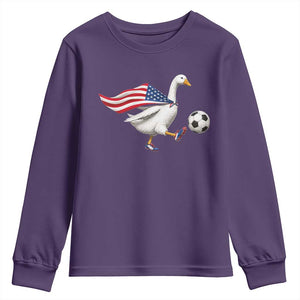 USA Soccer Goose Youth Sweatshirt American Flag Patriotic Football Fan Graphic TS10 Purple Print Your Wear