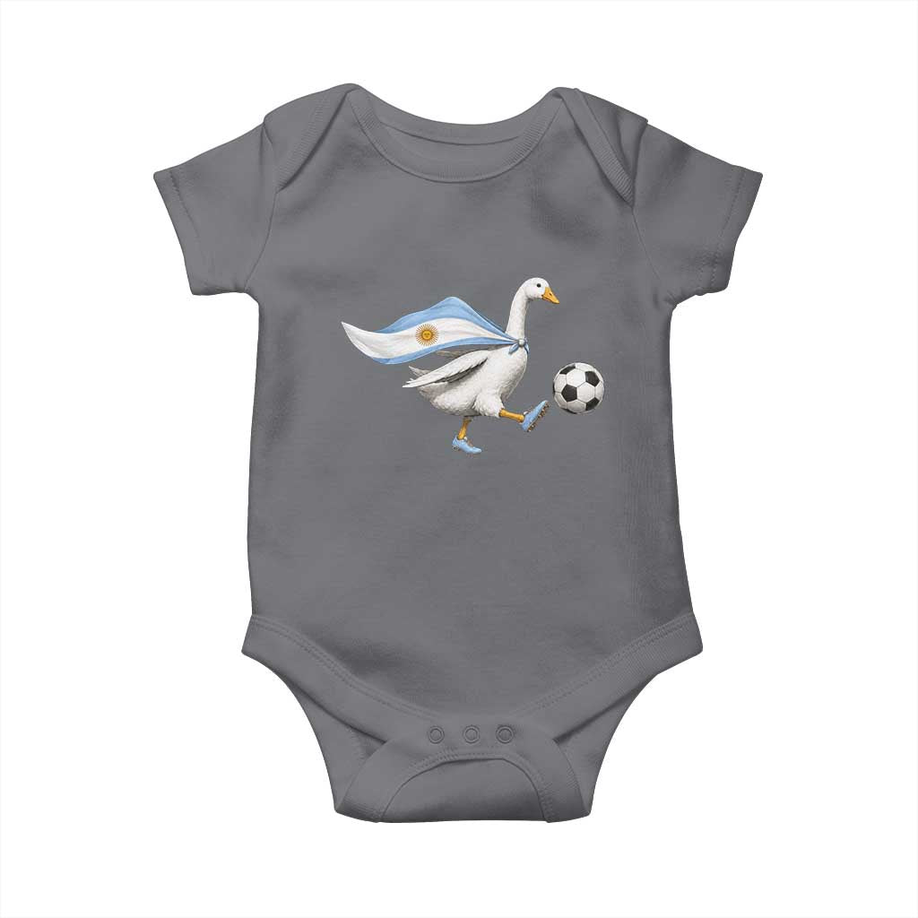 Argentina Soccer Goose Baby Onesie Argentine Flag Patriotic Football Fan Graphic TS10 Charcoal Print Your Wear