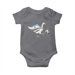Argentina Soccer Goose Baby Onesie Argentine Flag Patriotic Football Fan Graphic TS10 Charcoal Print Your Wear