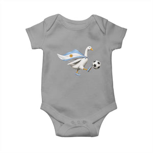 Argentina Soccer Goose Baby Onesie Argentine Flag Patriotic Football Fan Graphic TS10 Sport Gray Print Your Wear