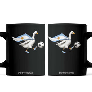 Argentina Soccer Goose Coffee Mug Argentine Flag Patriotic Football Fan Graphic TS10 Black Print Your Wear