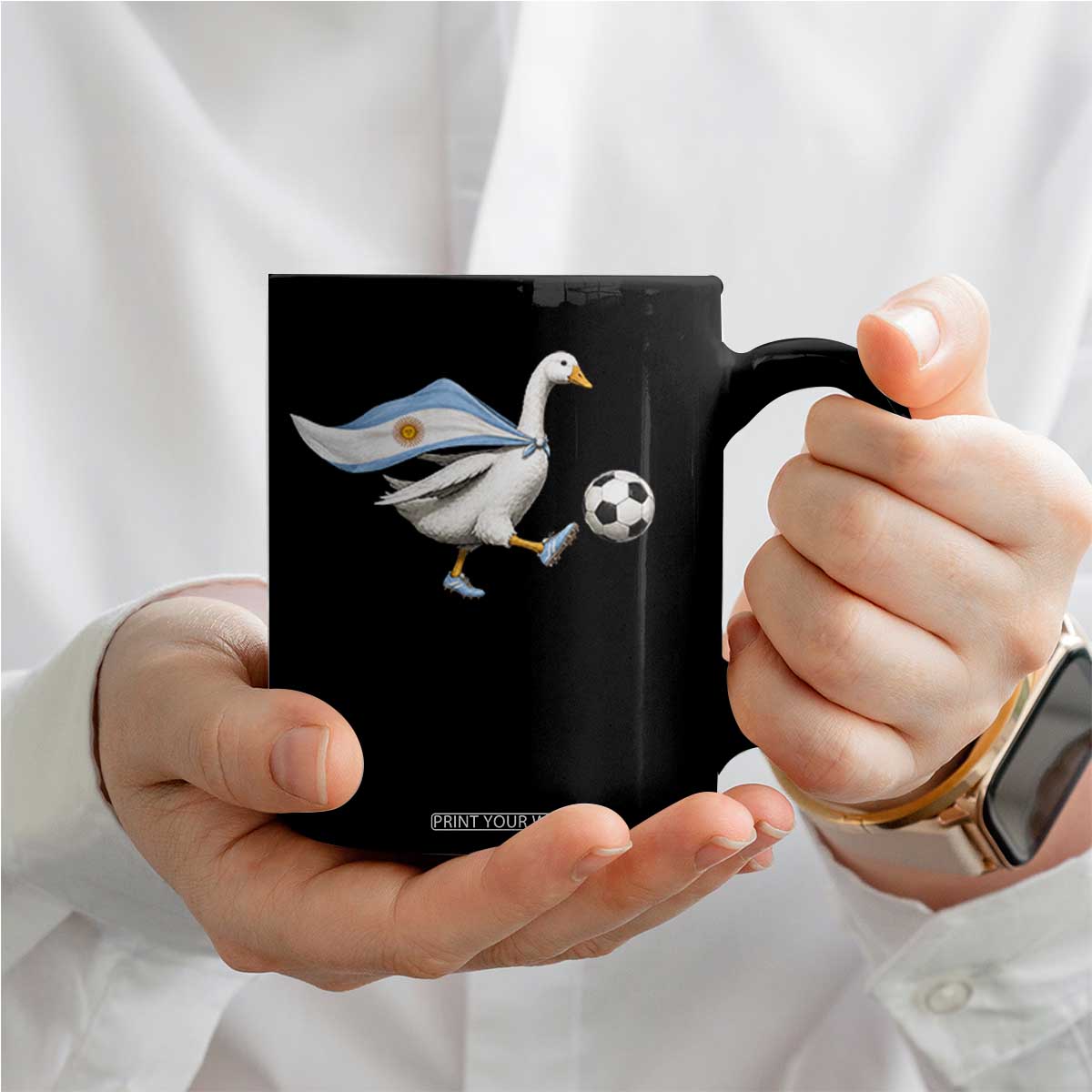 Argentina Soccer Goose Coffee Mug Argentine Flag Patriotic Football Fan Graphic TS10 Print Your Wear