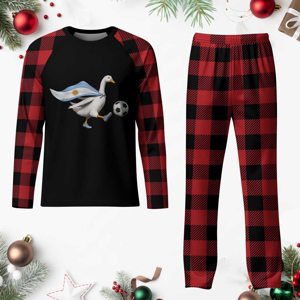 Argentina Soccer Goose Plaid Pajama Set Argentine Flag Patriotic Football Fan Graphic TS10 Buffalo Plaid Print Your Wear