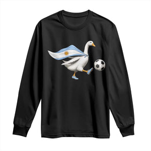 Argentina Soccer Goose Long Sleeve Shirt Argentine Flag Patriotic Football Fan Graphic TS10 Black Print Your Wear