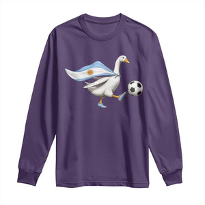 Argentina Soccer Goose Long Sleeve Shirt Argentine Flag Patriotic Football Fan Graphic TS10 S Purple Print Your Wear