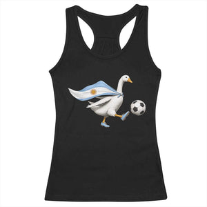 Argentina Soccer Goose Racerback Tank Top Argentine Flag Patriotic Football Fan Graphic TS10 Black Print Your Wear