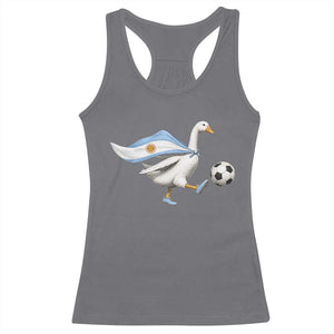 Argentina Soccer Goose Racerback Tank Top Argentine Flag Patriotic Football Fan Graphic TS10 Charcoal Print Your Wear