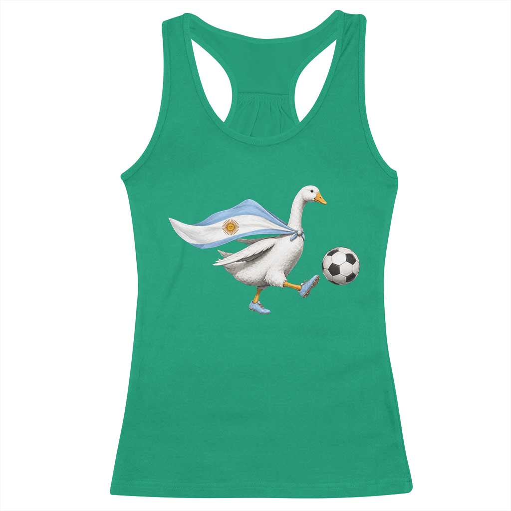 Argentina Soccer Goose Racerback Tank Top Argentine Flag Patriotic Football Fan Graphic TS10 Irish Green Print Your Wear