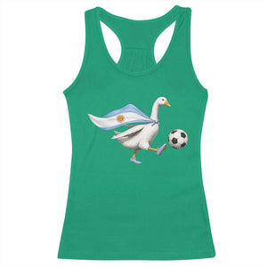 Argentina Soccer Goose Racerback Tank Top Argentine Flag Patriotic Football Fan Graphic TS10 Irish Green Print Your Wear