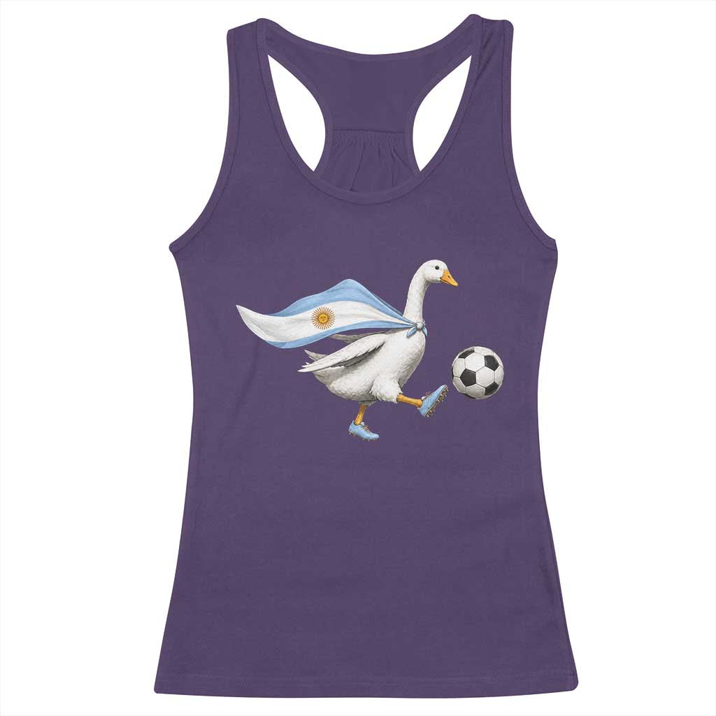 Argentina Soccer Goose Racerback Tank Top Argentine Flag Patriotic Football Fan Graphic TS10 Purple Print Your Wear