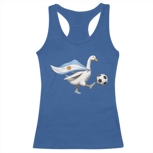 Argentina Soccer Goose Racerback Tank Top Argentine Flag Patriotic Football Fan Graphic TS10 Royal Blue Print Your Wear