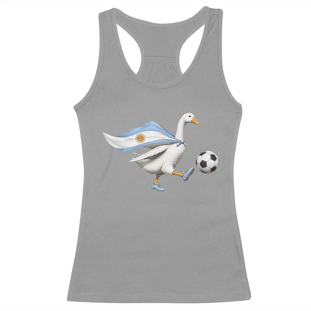 Argentina Soccer Goose Racerback Tank Top Argentine Flag Patriotic Football Fan Graphic TS10 Sport Gray Print Your Wear