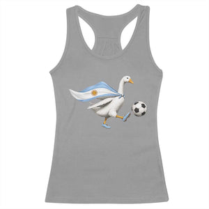 Argentina Soccer Goose Racerback Tank Top Argentine Flag Patriotic Football Fan Graphic TS10 Sport Gray Print Your Wear