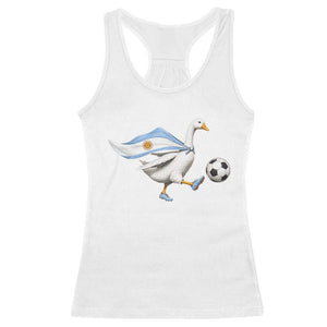 Argentina Soccer Goose Racerback Tank Top Argentine Flag Patriotic Football Fan Graphic TS10 White Print Your Wear
