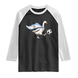 Argentina Soccer Goose Raglan Shirt Argentine Flag Patriotic Football Fan Graphic TS10 Black White Print Your Wear