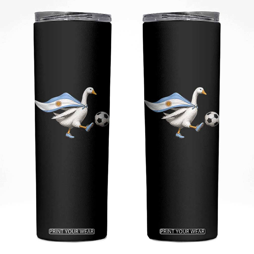 Argentina Soccer Goose Skinny Tumbler Argentine Flag Patriotic Football Fan Graphic TS10 Black Print Your Wear