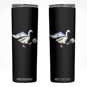 Argentina Soccer Goose Skinny Tumbler Argentine Flag Patriotic Football Fan Graphic TS10 Black Print Your Wear