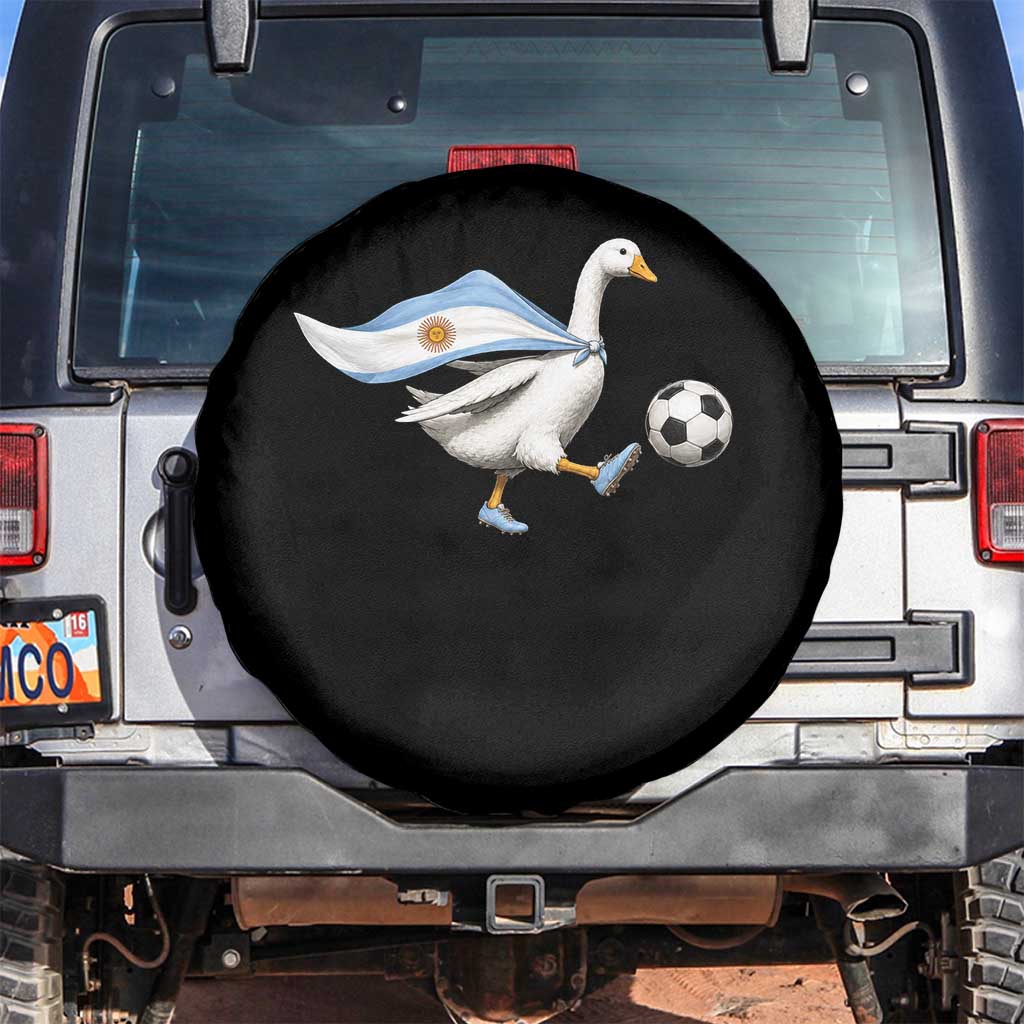 Argentina Soccer Goose Spare Tire Cover Argentine Flag Patriotic Football Fan Graphic TS10 No hole Black Print Your Wear