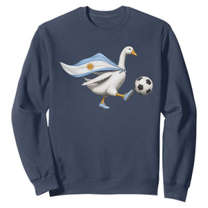 Argentina Soccer Goose Sweatshirt Argentine Flag Patriotic Football Fan Graphic TS10 Navy Print Your Wear
