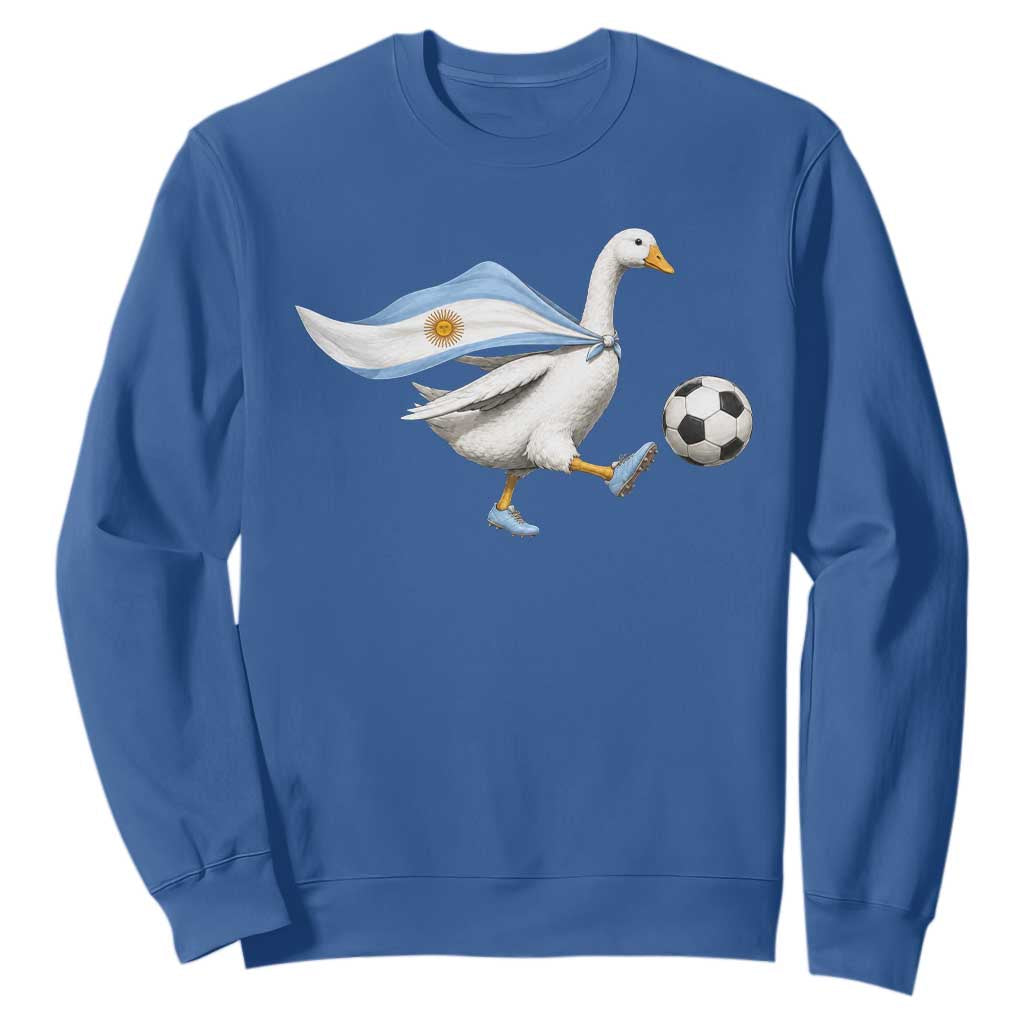 Argentina Soccer Goose Sweatshirt Argentine Flag Patriotic Football Fan Graphic TS10 Royal Blue Print Your Wear