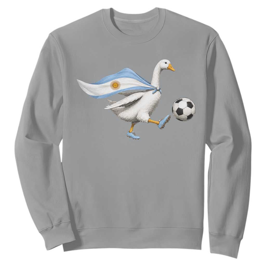 Argentina Soccer Goose Sweatshirt Argentine Flag Patriotic Football Fan Graphic TS10 Sport Gray Print Your Wear