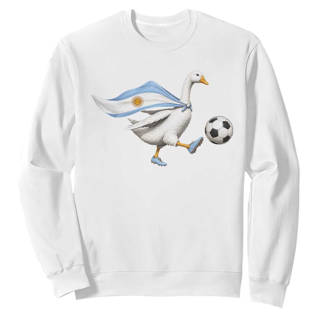 Argentina Soccer Goose Sweatshirt Argentine Flag Patriotic Football Fan Graphic TS10 White Print Your Wear