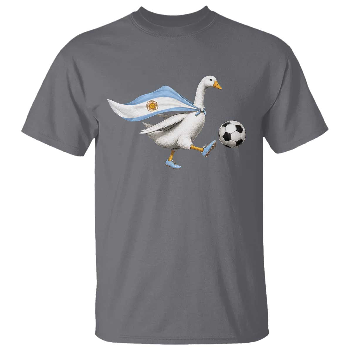 Argentina Soccer Goose T Shirt Argentine Flag Patriotic Football Fan Graphic TS10 Charcoal Print Your Wear