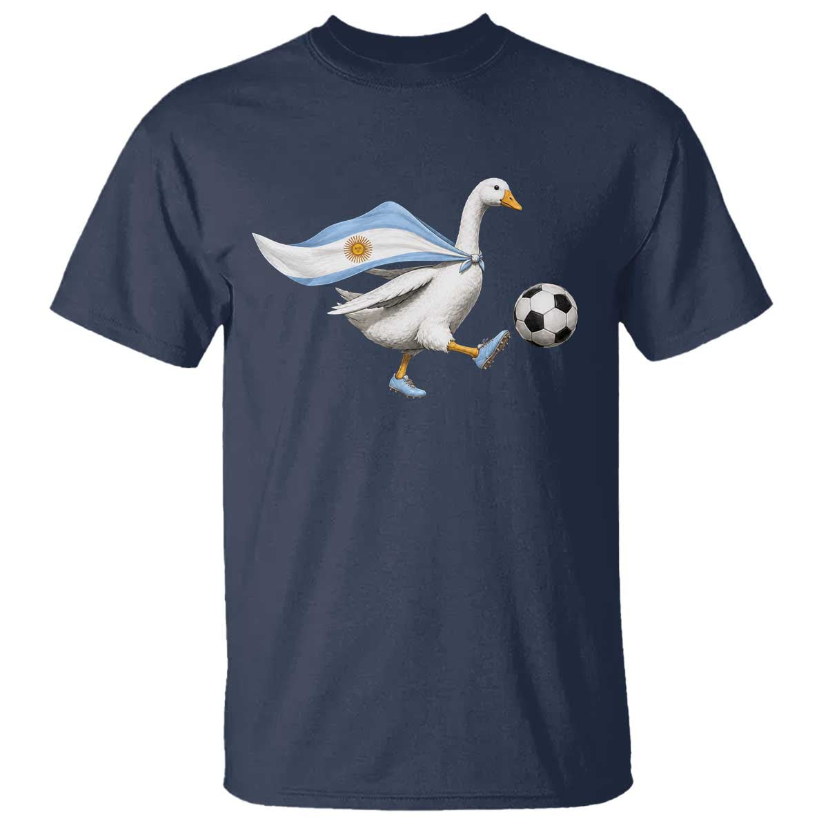 Argentina Soccer Goose T Shirt Argentine Flag Patriotic Football Fan Graphic TS10 Navy Print Your Wear