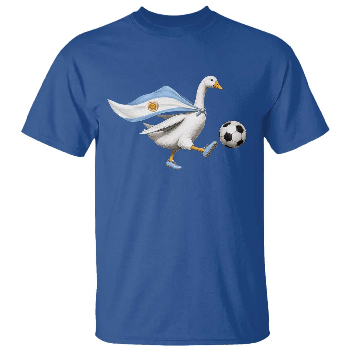 Argentina Soccer Goose T Shirt Argentine Flag Patriotic Football Fan Graphic TS10 Royal Blue Print Your Wear