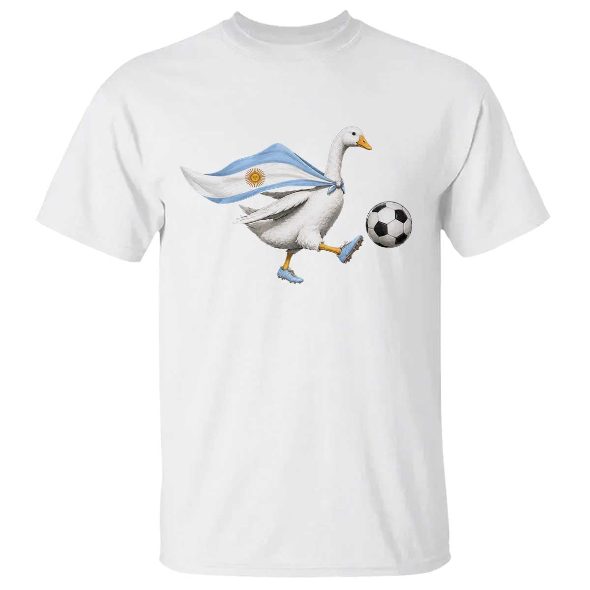 Argentina Soccer Goose T Shirt Argentine Flag Patriotic Football Fan Graphic TS10 White Print Your Wear