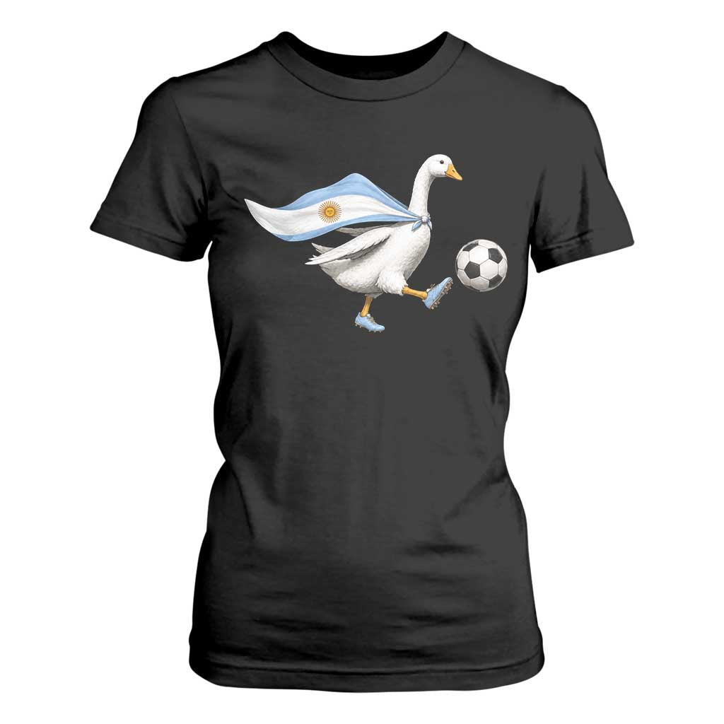 Argentina Soccer Goose T Shirt For Women Argentine Flag Patriotic Football Fan Graphic TS10 Black Print Your Wear