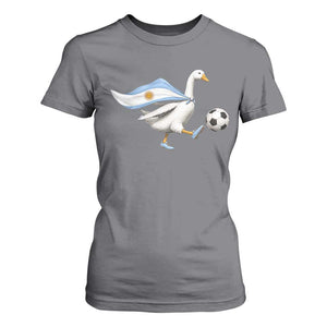 Argentina Soccer Goose T Shirt For Women Argentine Flag Patriotic Football Fan Graphic TS10 Charcoal Print Your Wear