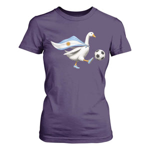 Argentina Soccer Goose T Shirt For Women Argentine Flag Patriotic Football Fan Graphic TS10 Purple Print Your Wear