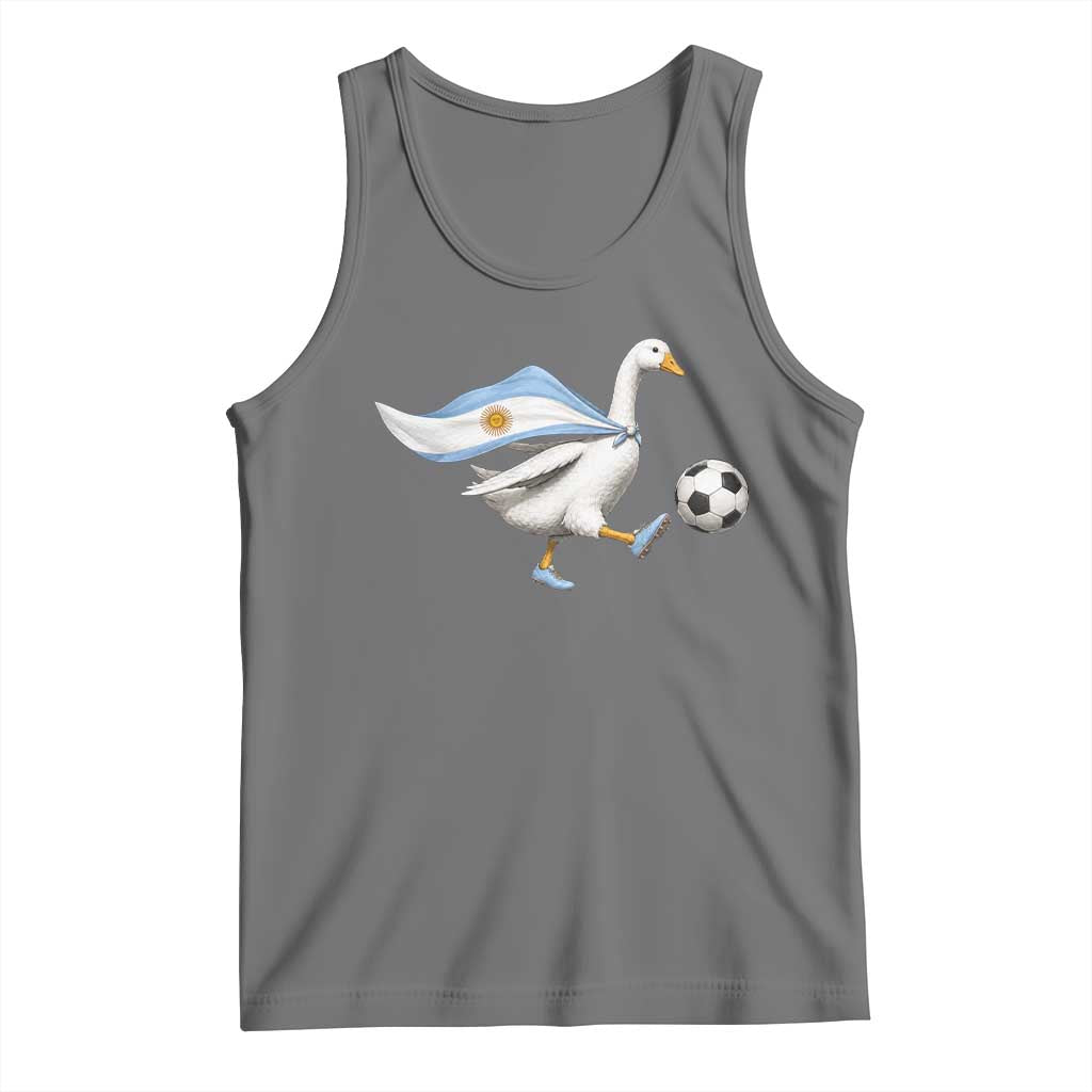 Argentina Soccer Goose Tank Top Argentine Flag Patriotic Football Fan Graphic TS10 Black Heather Print Your Wear