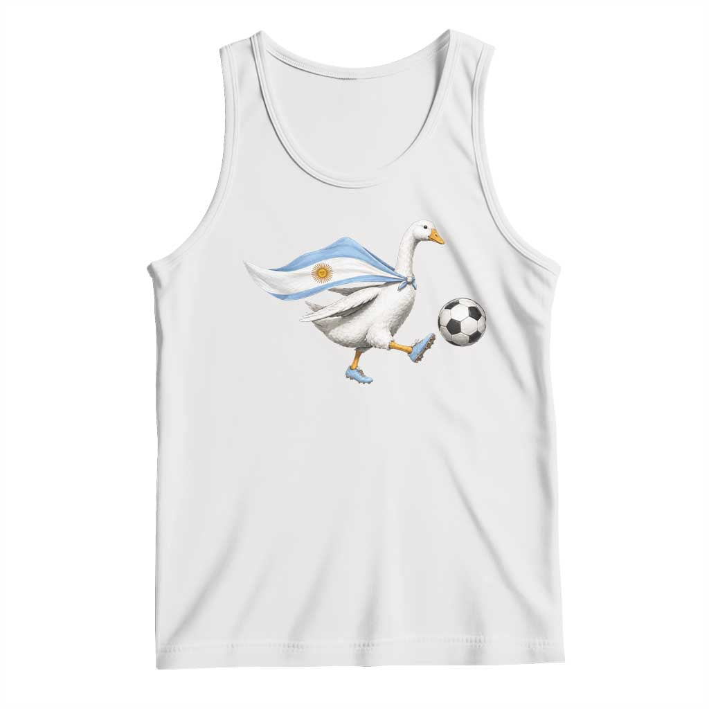 Argentina Soccer Goose Tank Top Argentine Flag Patriotic Football Fan Graphic TS10 White Print Your Wear