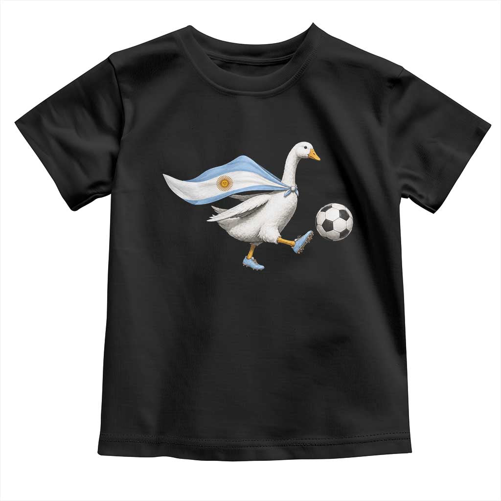 Argentina Soccer Goose Toddler T Shirt Argentine Flag Patriotic Football Fan Graphic TS10 Black Print Your Wear