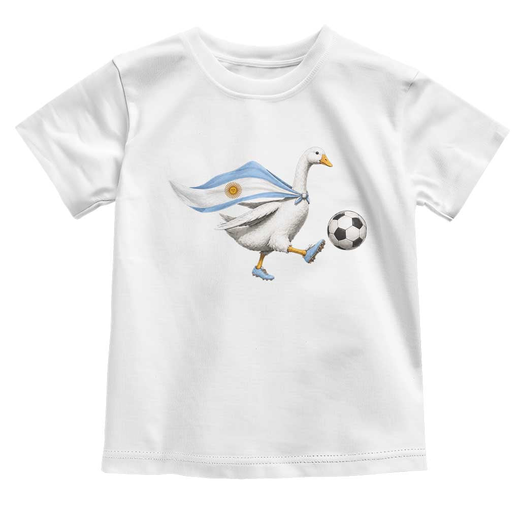 Argentina Soccer Goose Toddler T Shirt Argentine Flag Patriotic Football Fan Graphic TS10 White Print Your Wear