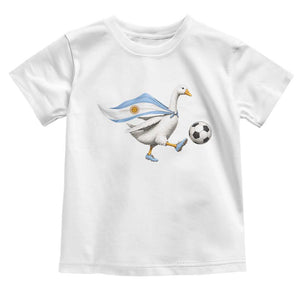 Argentina Soccer Goose Toddler T Shirt Argentine Flag Patriotic Football Fan Graphic TS10 White Print Your Wear