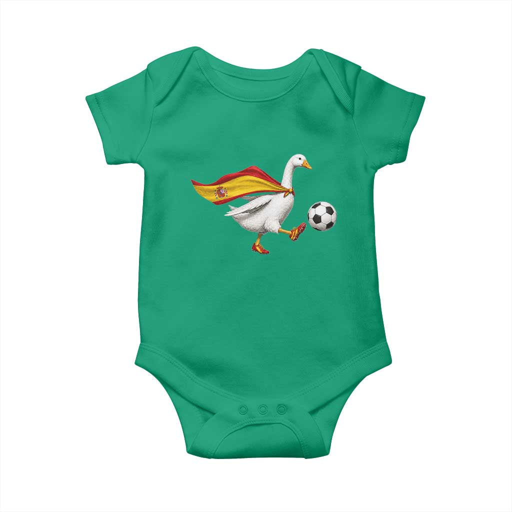 Spain Soccer Goose Baby Onesie Spanish Flag Patriotic Football Fan Graphic TS10 Irish Green Print Your Wear