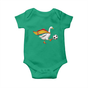 Spain Soccer Goose Baby Onesie Spanish Flag Patriotic Football Fan Graphic TS10 Irish Green Print Your Wear