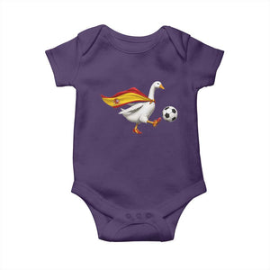 Spain Soccer Goose Baby Onesie Spanish Flag Patriotic Football Fan Graphic TS10 Purple Print Your Wear