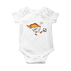 Spain Soccer Goose Baby Onesie Spanish Flag Patriotic Football Fan Graphic TS10 White Print Your Wear