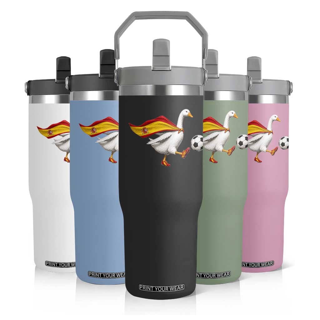 Spain Soccer Goose Flip Straw Tumbler Spanish Flag Patriotic Football Fan Graphic TS10 Print Your Wear