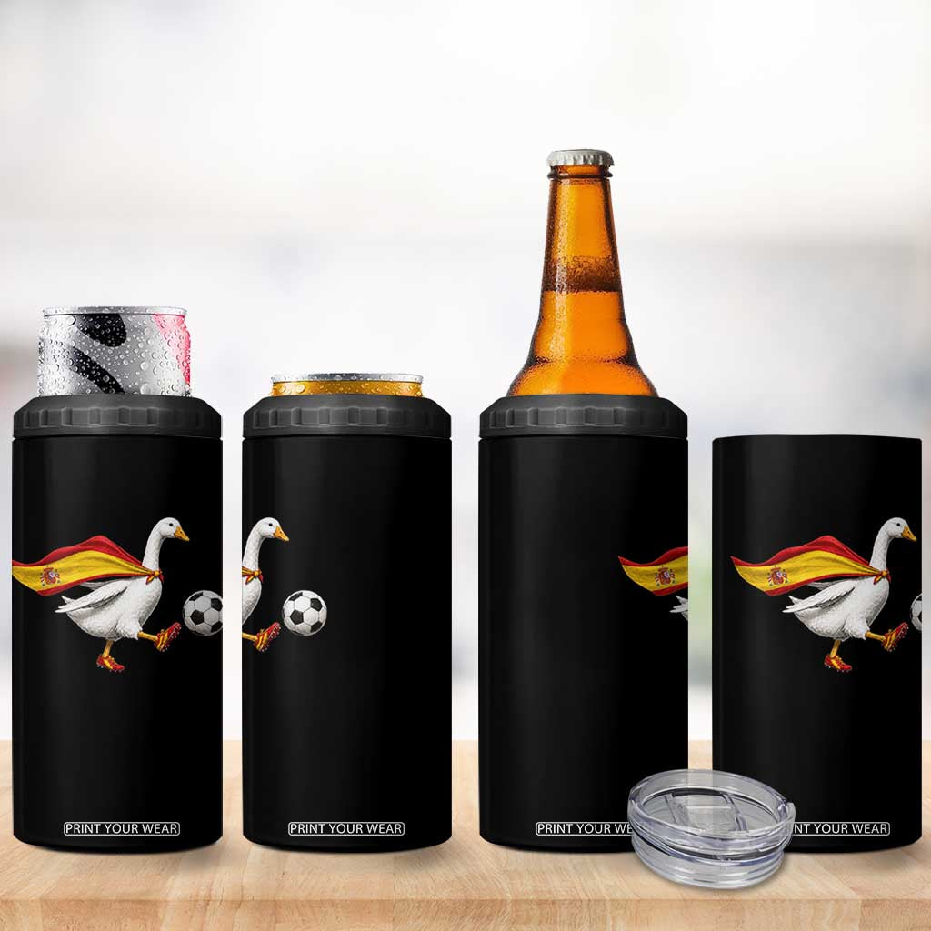 Spain Soccer Goose 4 in 1 Can Cooler Tumbler Spanish Flag Patriotic Football Fan Graphic TS10 Print Your Wear