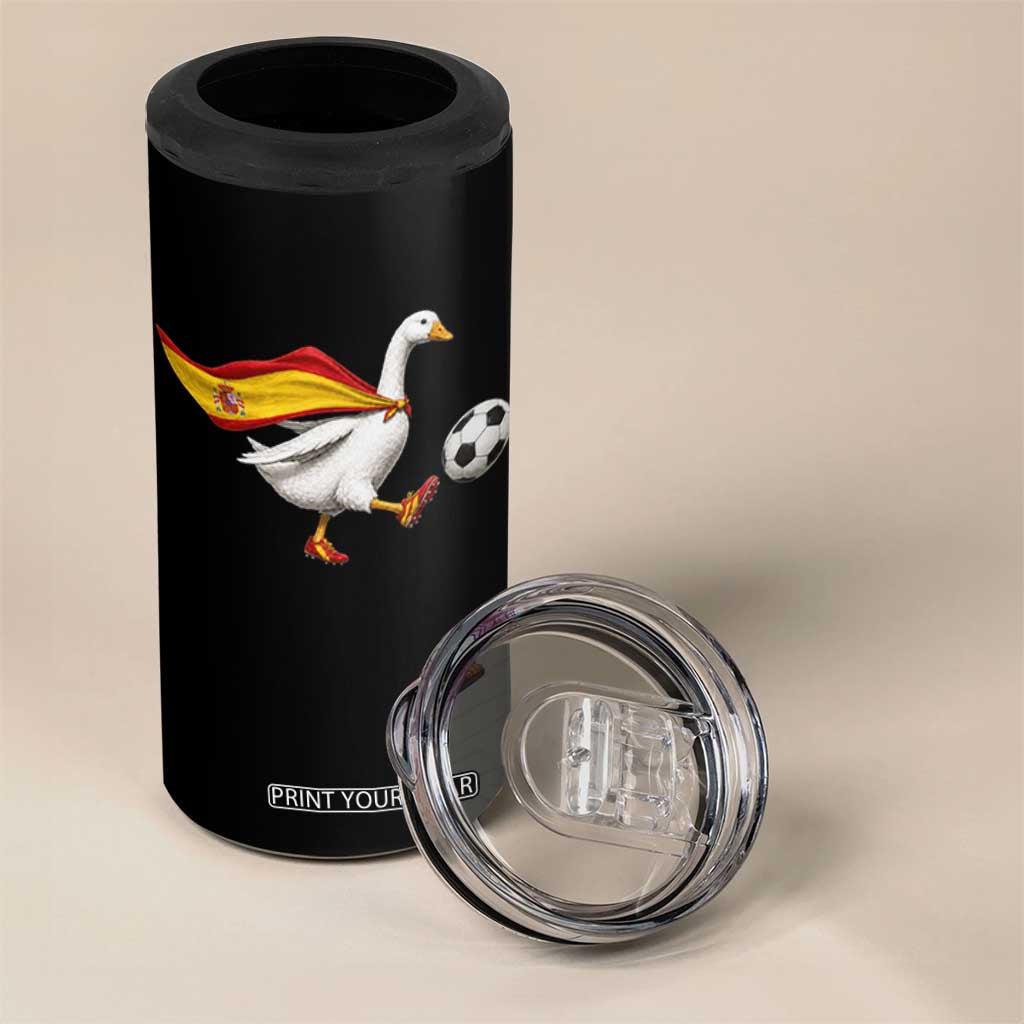 Spain Soccer Goose 4 in 1 Can Cooler Tumbler Spanish Flag Patriotic Football Fan Graphic TS10 Print Your Wear