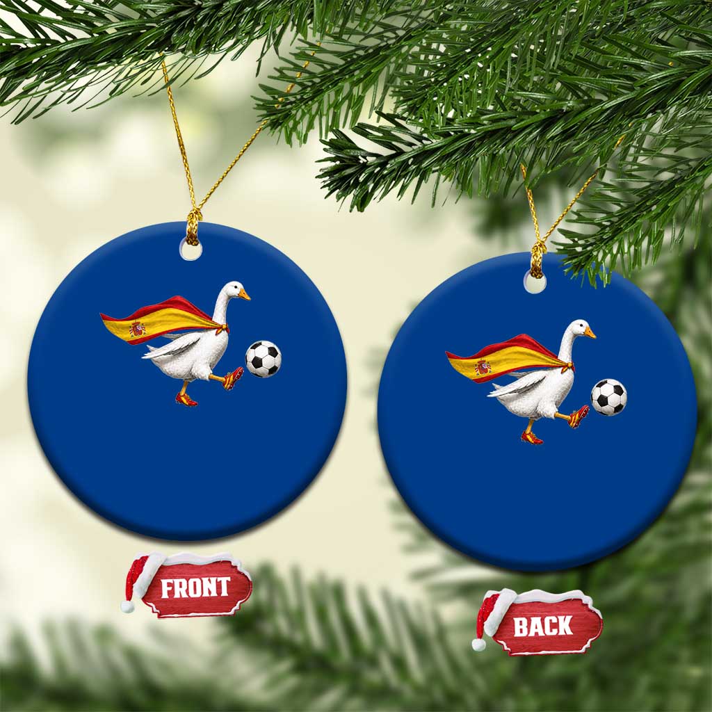 Spain Soccer Goose Ceramic Ornament Spanish Flag Patriotic Football Fan Graphic TS10 1pc Blue Print Your Wear