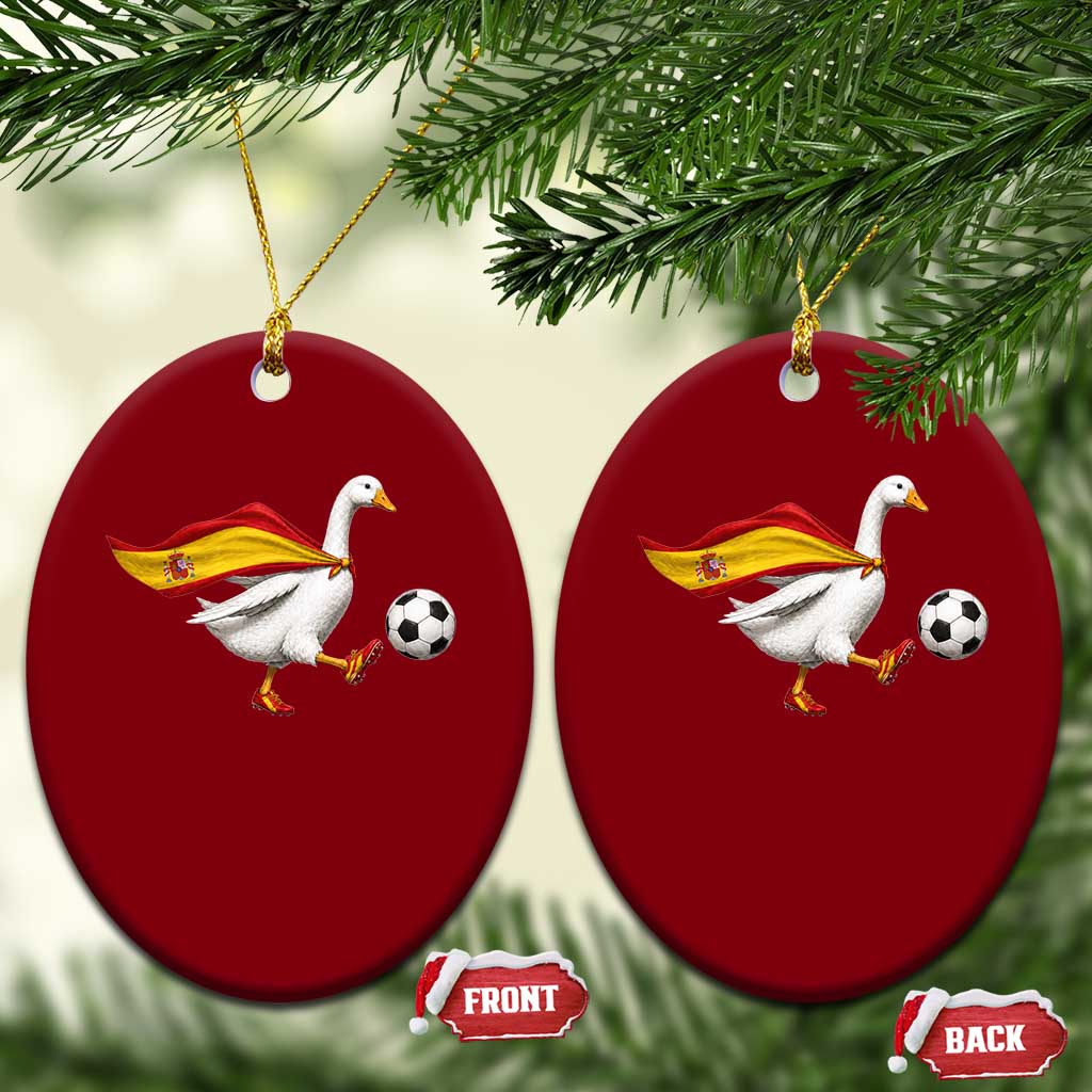 Spain Soccer Goose Ceramic Ornament Spanish Flag Patriotic Football Fan Graphic TS10 Print Your Wear