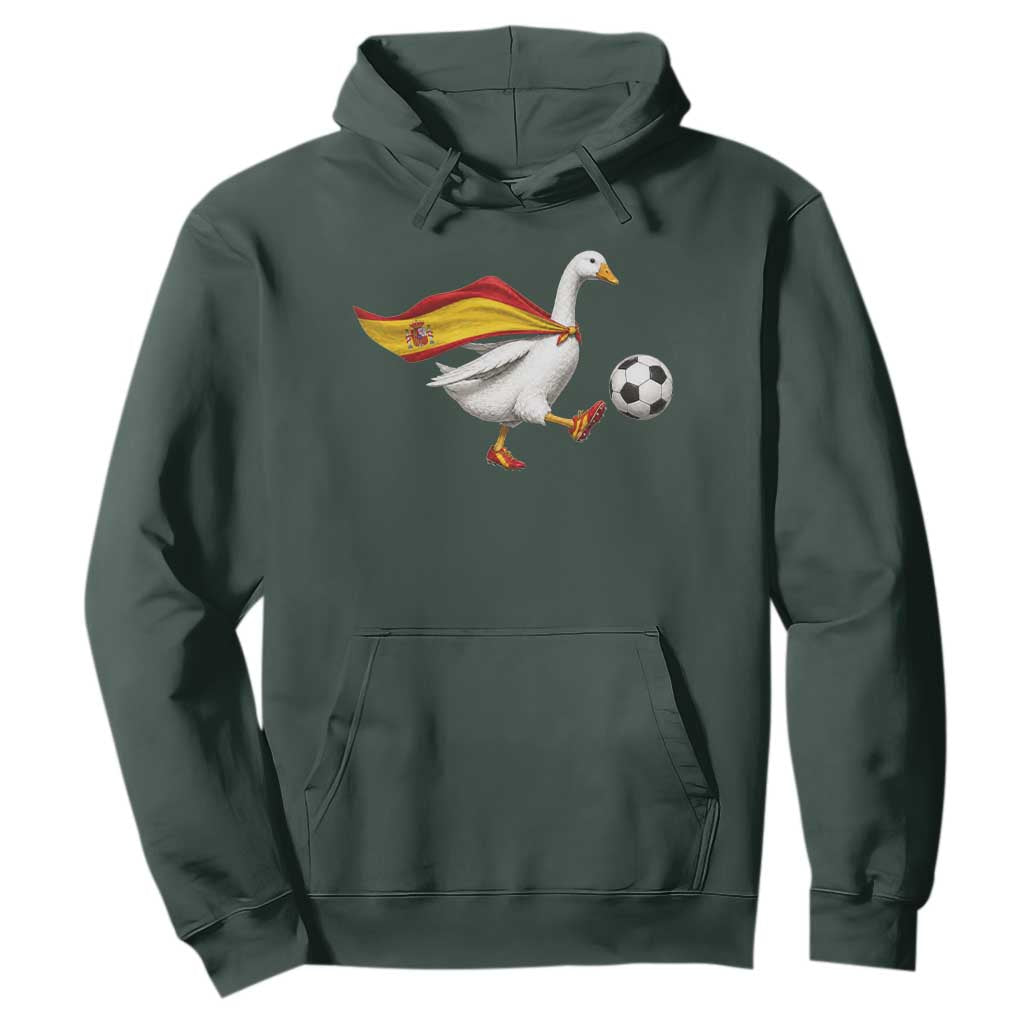 Spain Soccer Goose Hoodie Spanish Flag Patriotic Football Fan Graphic TS10 Dark Forest Green Print Your Wear