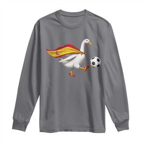 Spain Soccer Goose Long Sleeve Shirt Spanish Flag Patriotic Football Fan Graphic TS10 Charcoal Print Your Wear